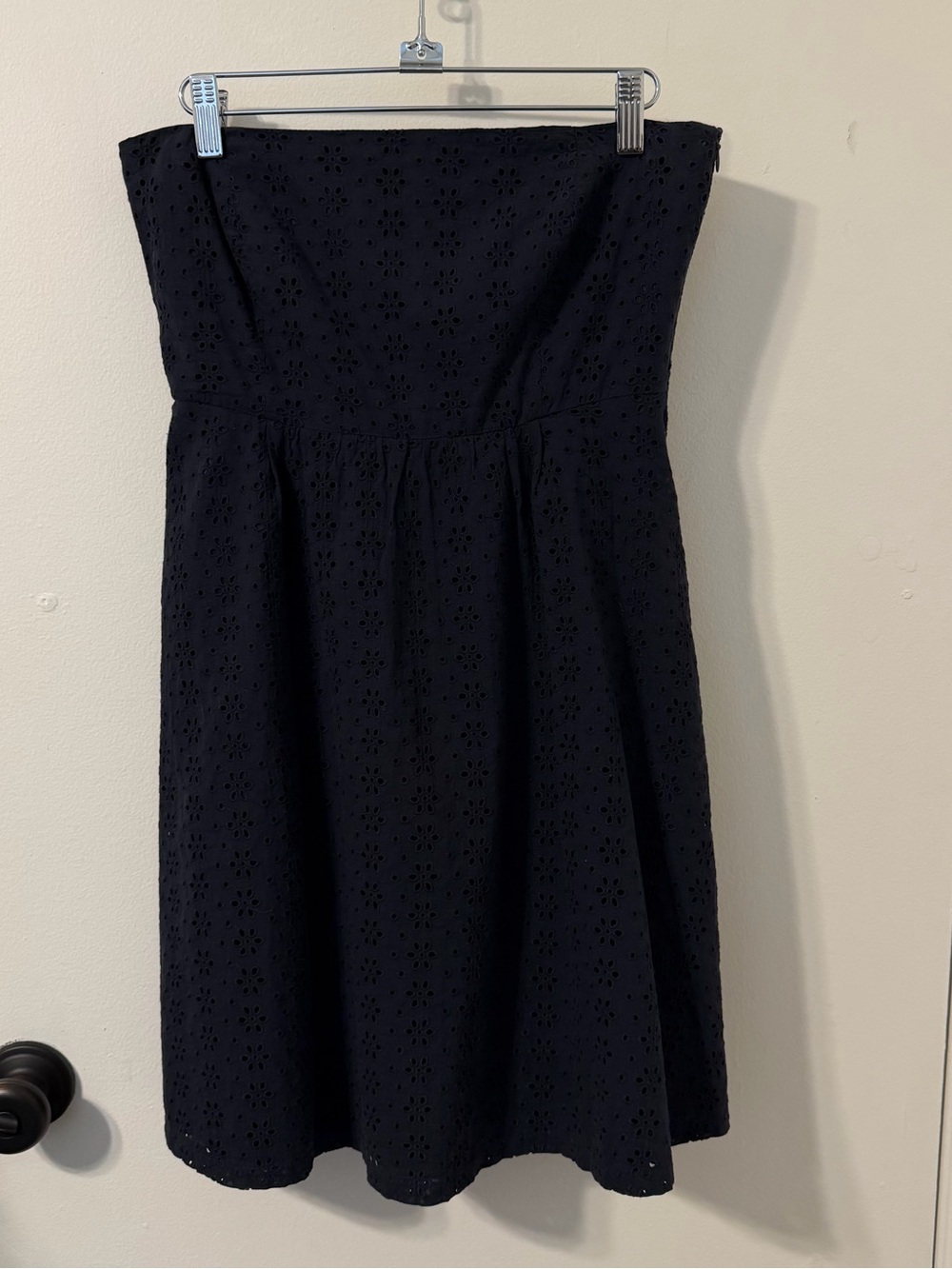 Zara Basic Strapless Eyelet Mini Dress